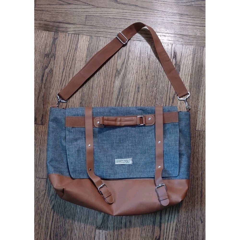 CRG Prestige Large Messenger Bag Grey Brown Carry On Medical Diaper‎ Bag 19x12